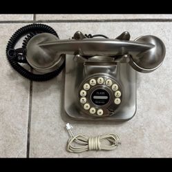 Grand Phone Retro Phone Rotary Style  Corded Discontinued Brushed Finished