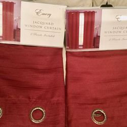 Burgundy Curtain Panels NEW