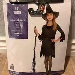 Toddler Witch Costume Size 3-4T