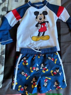 Mickey Mouse Toddler Rash Guard Swim Set