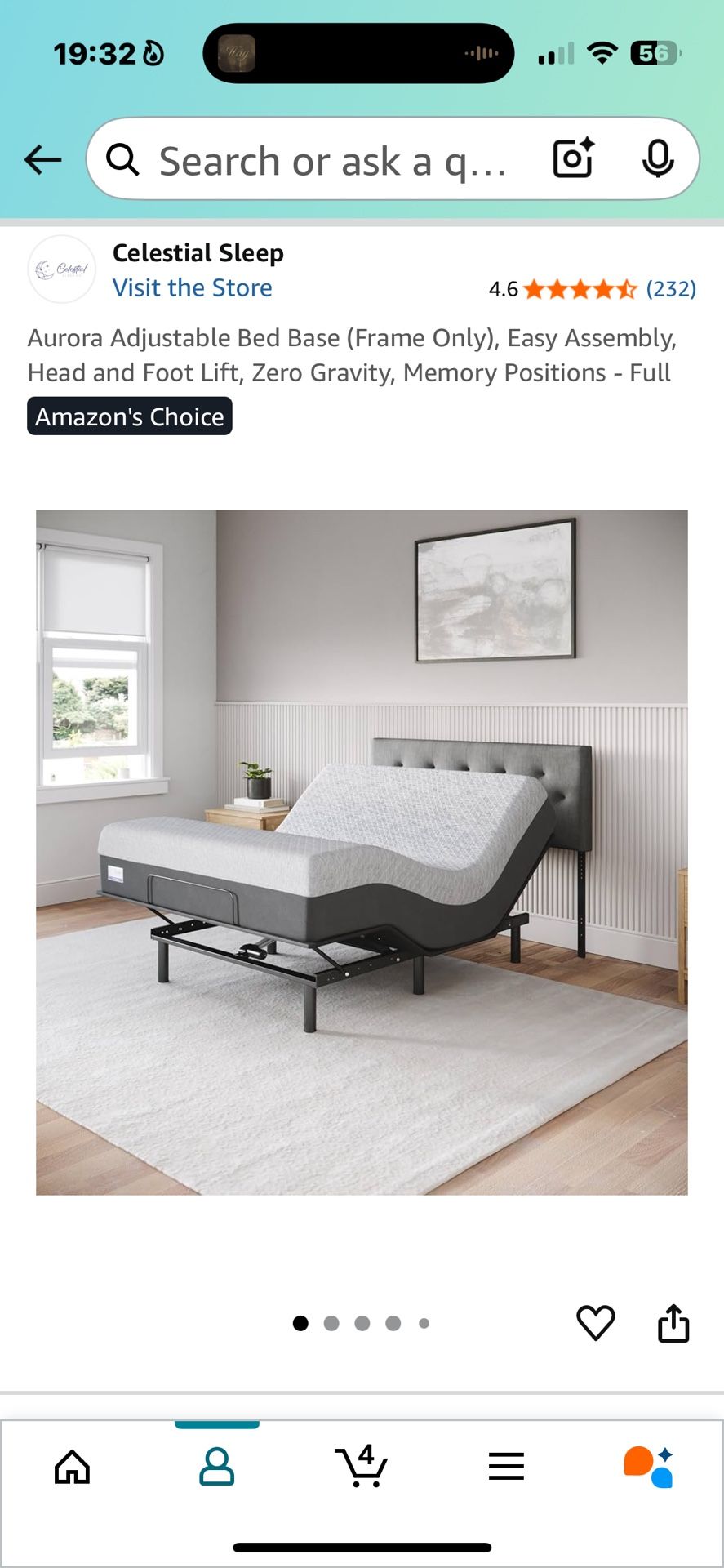 Bed Frame Full - Adjustable Base Only
