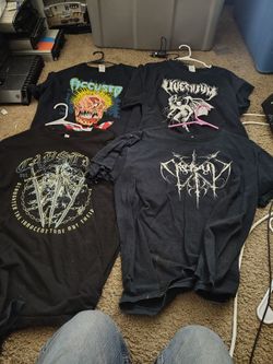 Lot of 4 Black Metal Band T-Shirts