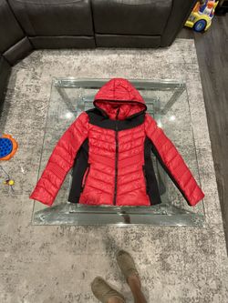Guess Women’s Red/Black Puffer Coat - Size XL