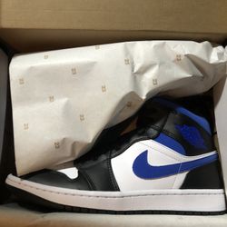 Nike Jordan 1 Mid White Black Royal - 8.5