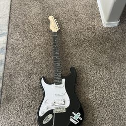 left-handed electric guitar