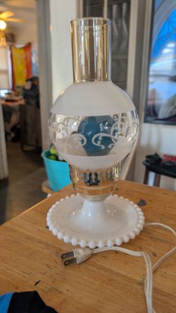 Milk glass lamp