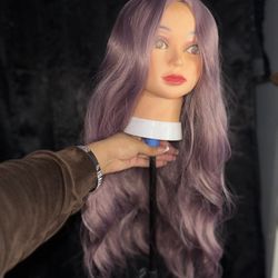 Lavender Wavy Synthetic Wig | Natural Middle Part