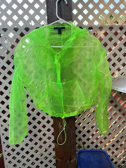 Forever 21 Neon Green Sheer Crop Jacket