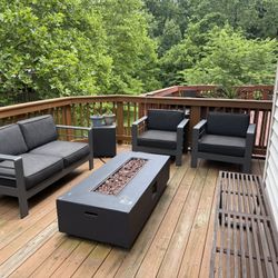 6 Piece Patio Set With Firepit