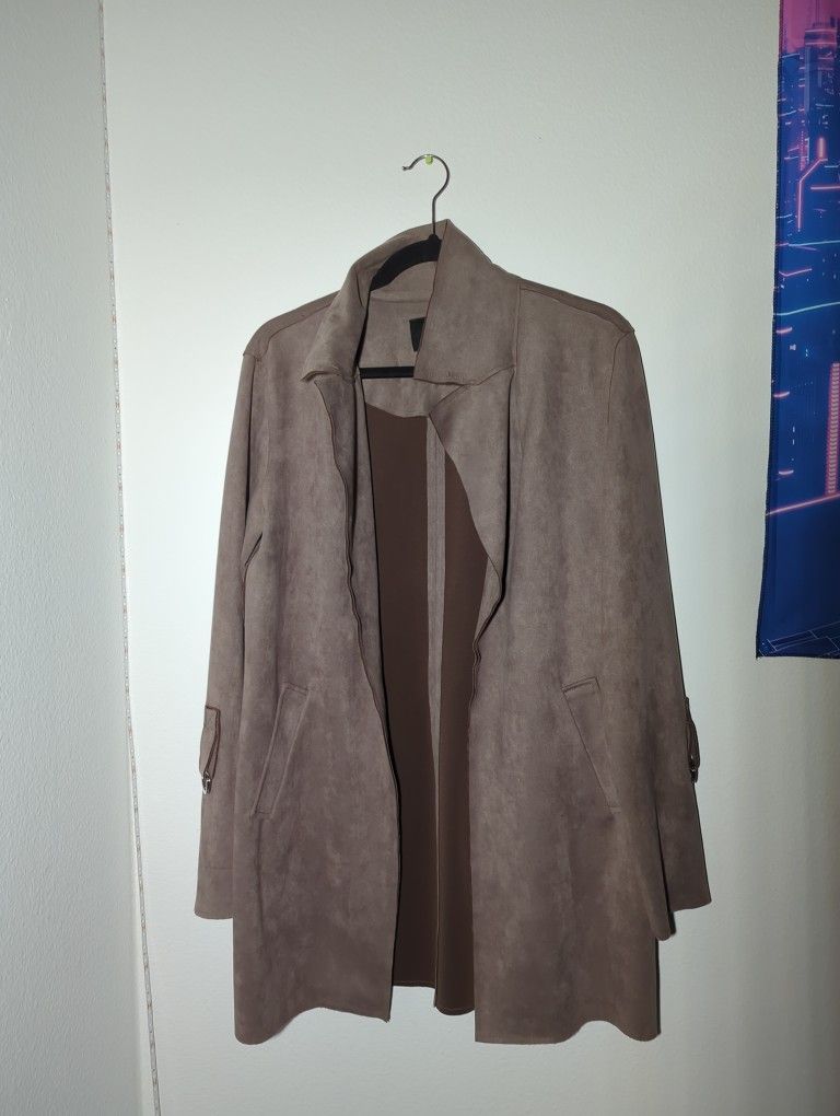 KUT from the Kloth Taupe Faux Suede Jacket