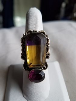 Ametrine and sterling silver ring, size 7