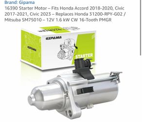 Starter Honda Accord 2018–2020 / Civic 2017–2021 / Civic 2023 Starter Motor