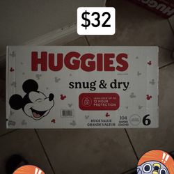 Huggies Snug & Dry Size 6 – 104 Count 