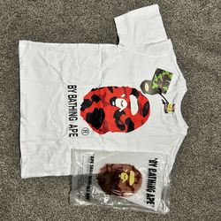 Bape White and Red T-shirt