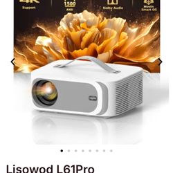 Lisowod L61 Pro Projector-4K w/ WiFi 6 and Bluetooth, 30W DoIby Audio, 1500 ANSI