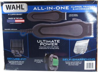 Wahl High Performance Corded Hair Clipper  Battery Trimmer Kit Black