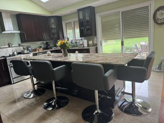 5 Grey Chairs Used For 1 Month, Too Large For Space