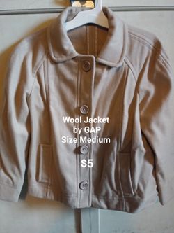 Wool Hooded Jacket By GAP Size Medium