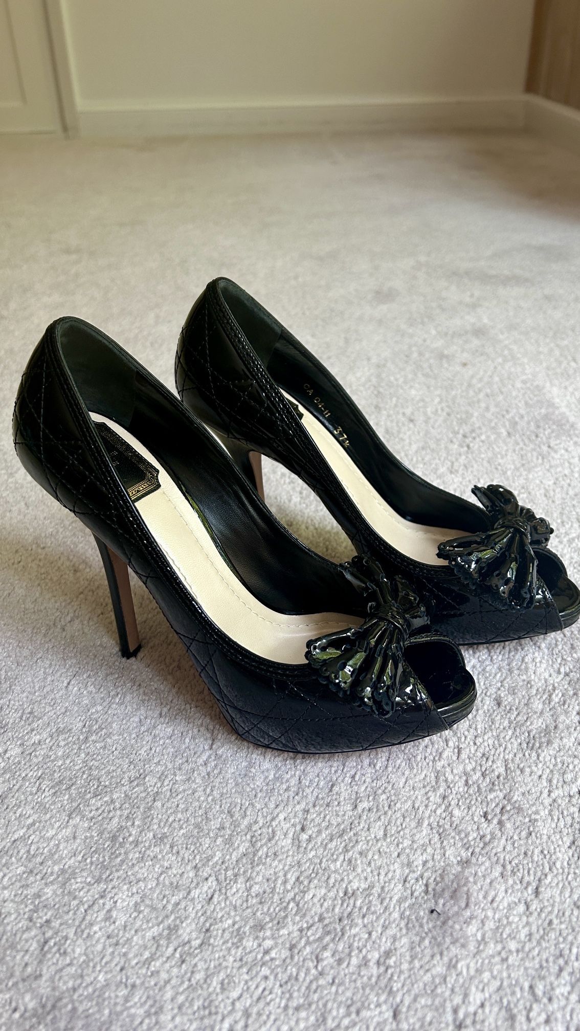 Christian Dior Bow Peep Toe Pumps