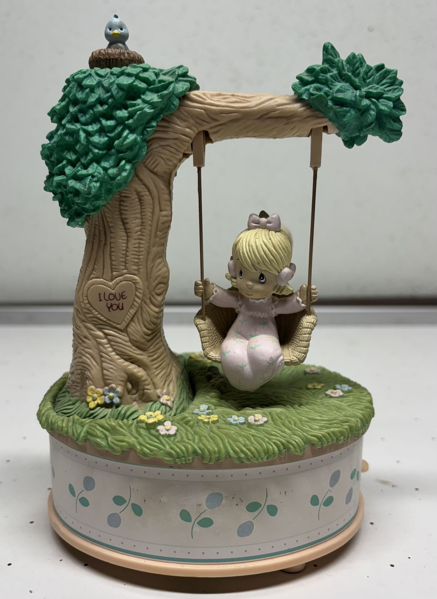 Vintage Precious Moments Animated Music Box. Plays "Always" & Swing Moves
