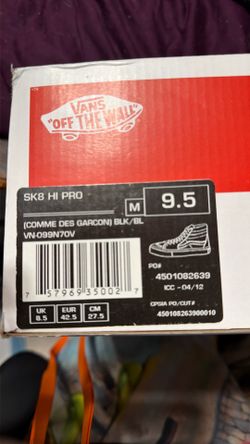 Vans x supreme x comme des garcon cdg