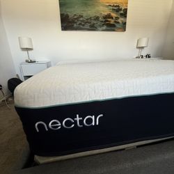 Nectar Mattress + Gray Bed Frame 