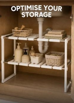 Madesmart Adjustable Under Sink Storage Shelf