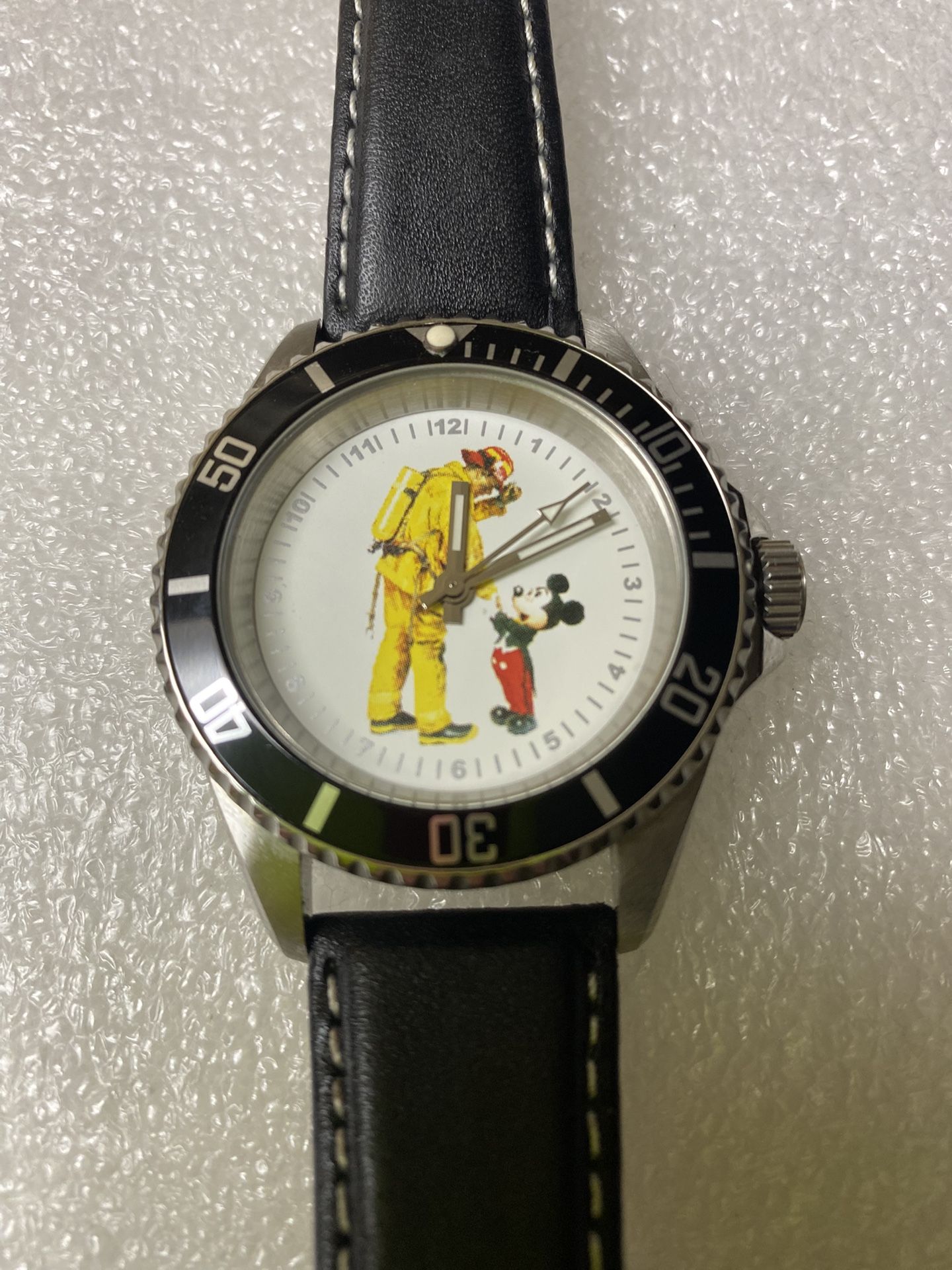 Rare Disney Time Works Mickey & Fire Fighter Watch