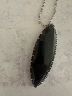 Nordstrom Black Faceted Marquise Pendant Necklace