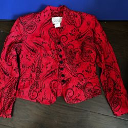 embroidered cropped blazer for office wear