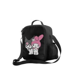 Kuromi My Melody Lunch Bag Women Black Cute Lunch Bag for Teen Girls Reusable Waterproof Leakproof Mini Anime Lunch Box for Girls Work,Travel,Camping,