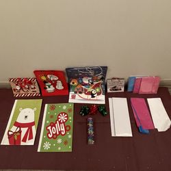 NEW!! HOLIDAY GIFT BAGS, BOXES, BOWS, & WRAPPING TISSUE - posted bundle price is firm.
