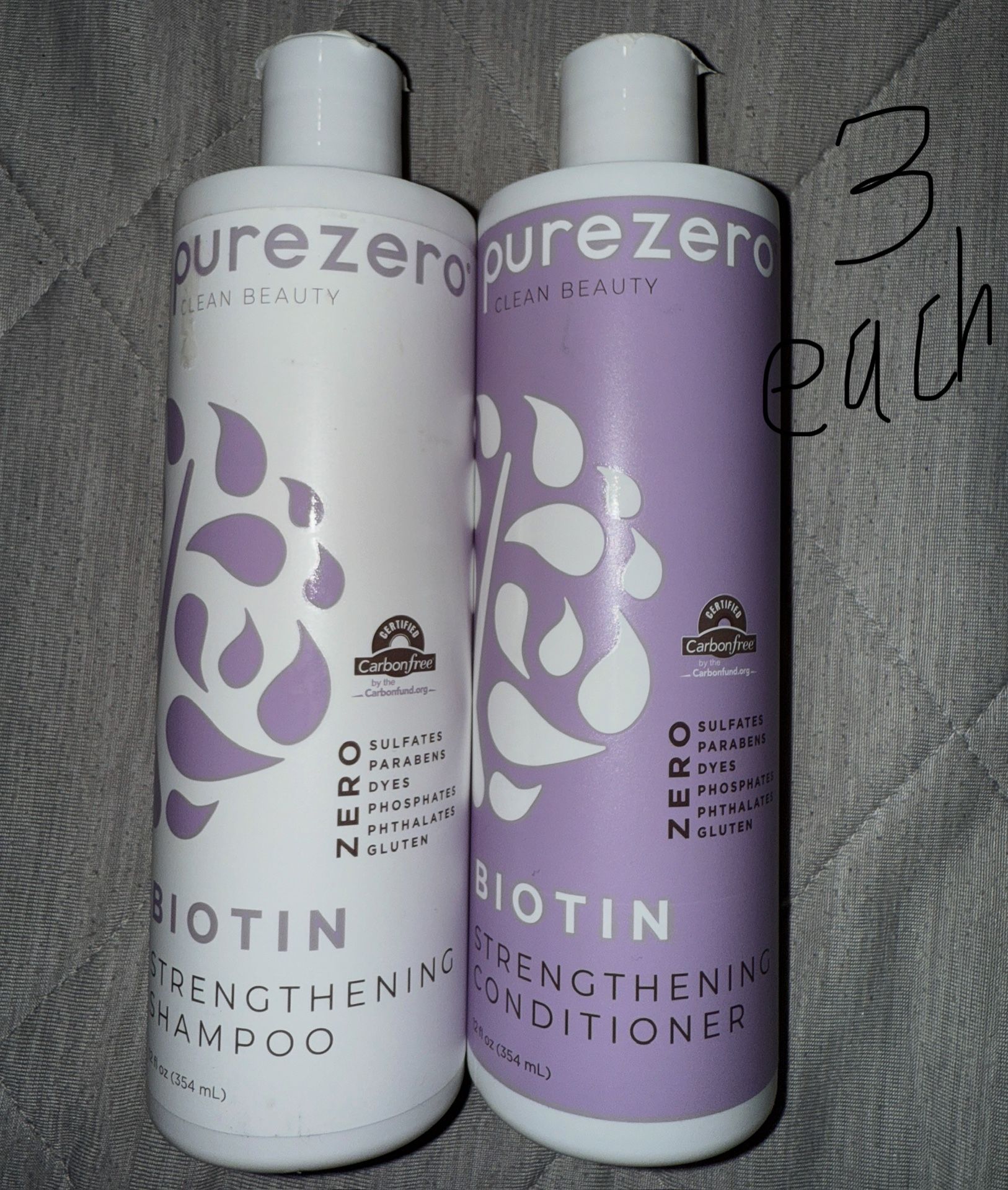 purezero biotin shampoo and conditioner $3 each