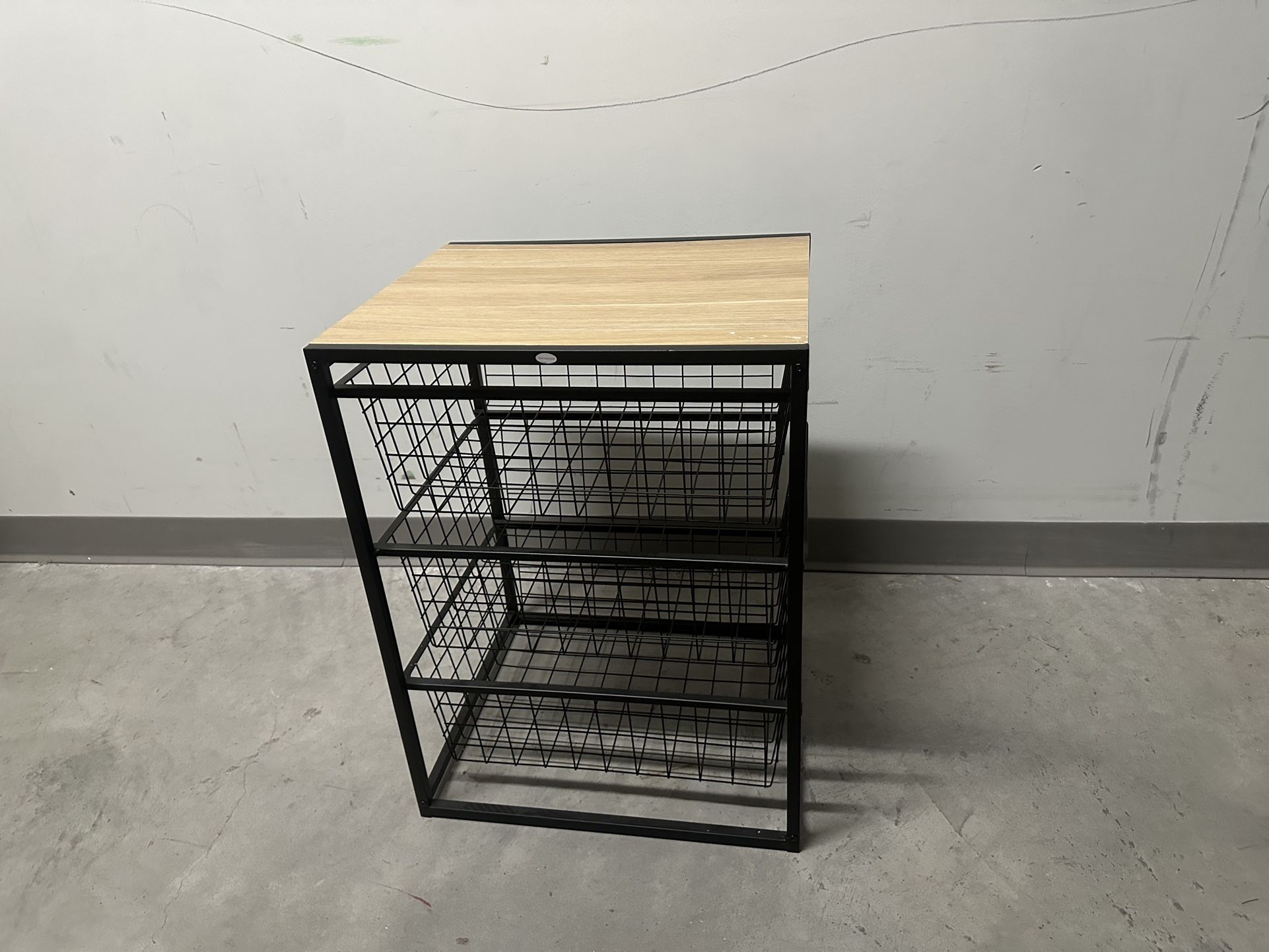3 - Drawer Wire Storage Unit with Metal Frame,