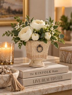 Distressed Mini Stone-Style Pedestal Planter / Urn – Sabana Group