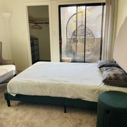 Queen Bed Frame & Bamboo Mattress & Side Storages & Whole Set Included FREE DELIVERY INSTALLATION