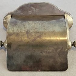 Antique Wall Mount Brass Toilet Roll Holder With Flap