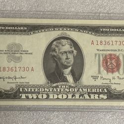 $2 1963. Vintage Banknote USA 