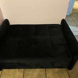 Black Velvet Love Seat Futon 