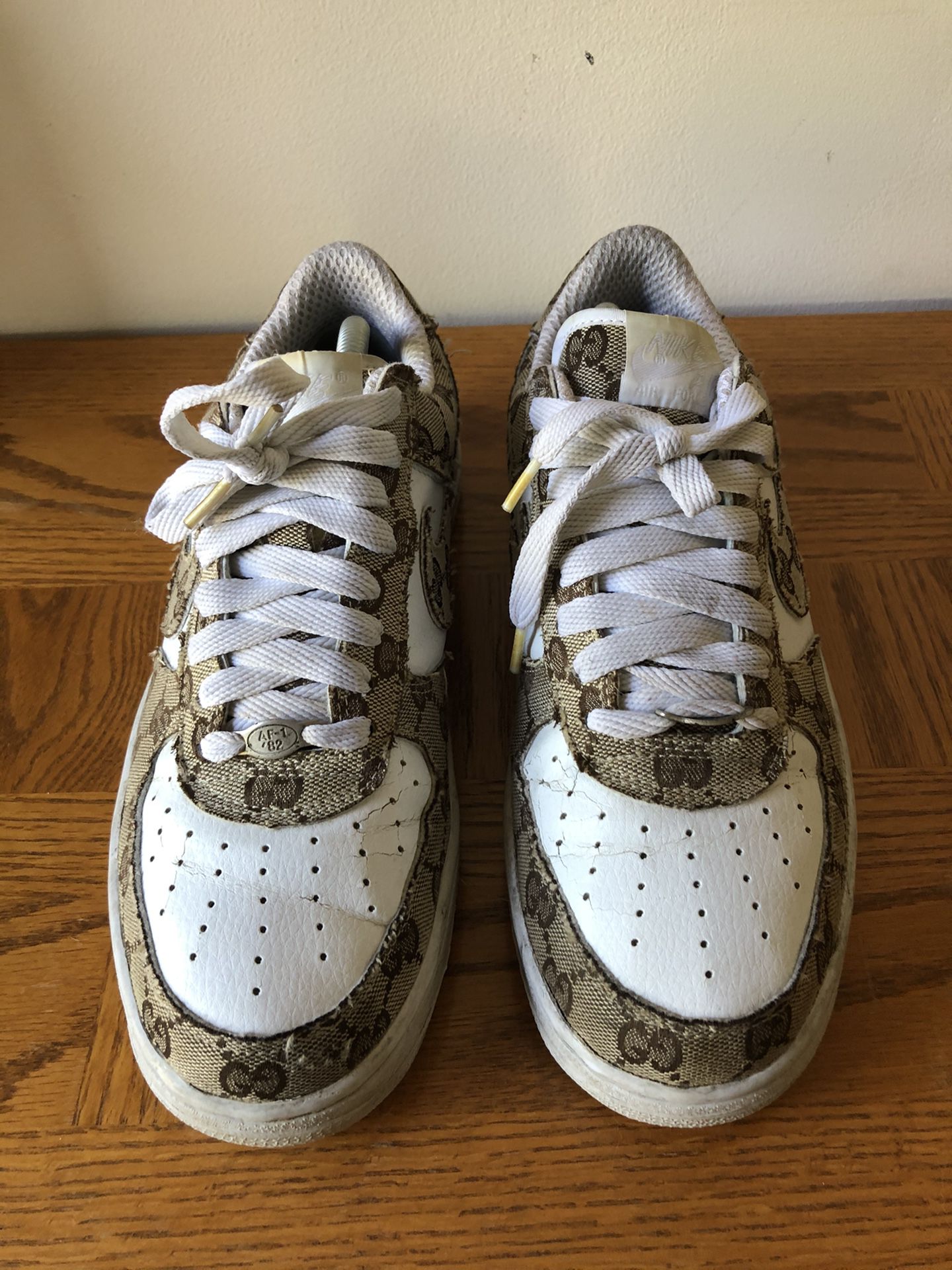 vintage gucci af1, custom with authentic gucci fabric size 11 mens