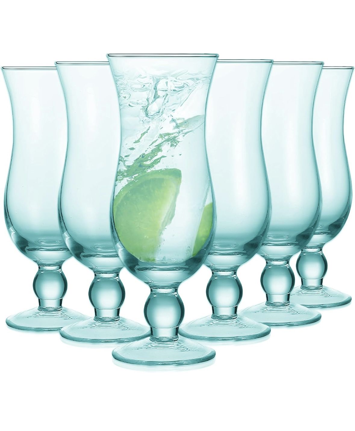 Cheardia 6 Pack Hurricane Glass /Pina Colada Glasses /