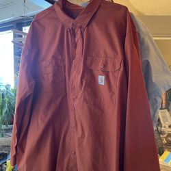 Carhartt Force, Ridgefield, Long Sleeve, Spice Color, Shirt, Size 4x