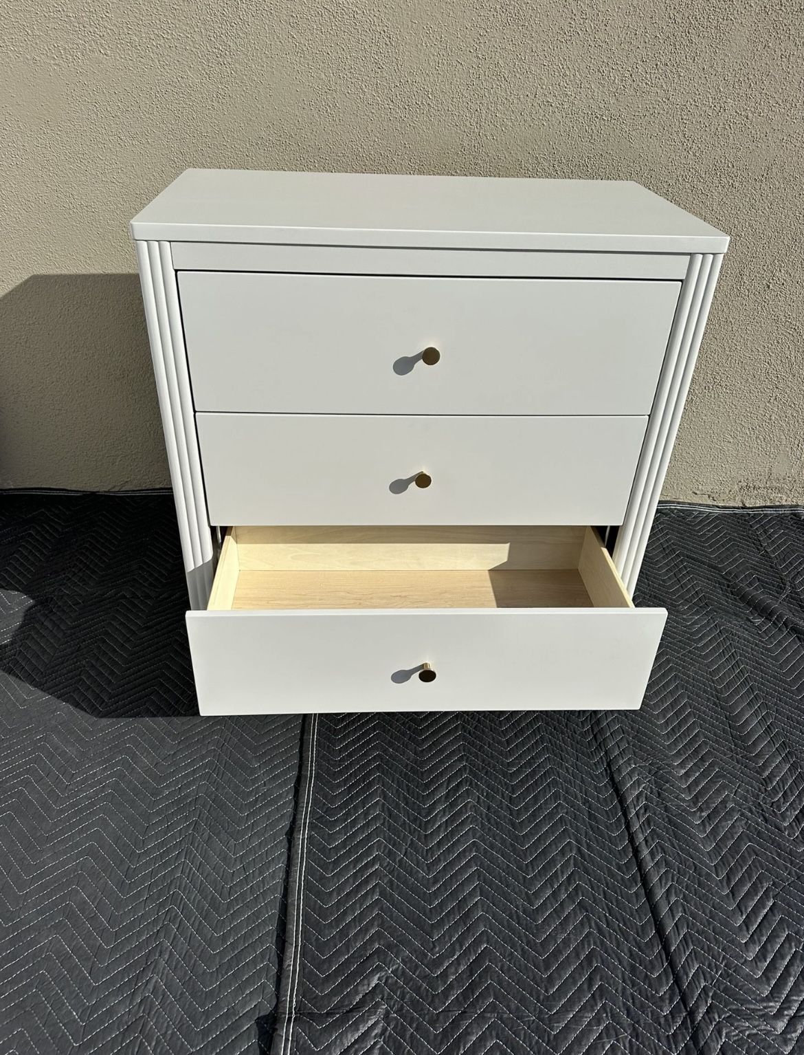 New 3 Drawer Grey Dresser With Gold Handles/ Built Dresser/ Clothes/ Closet