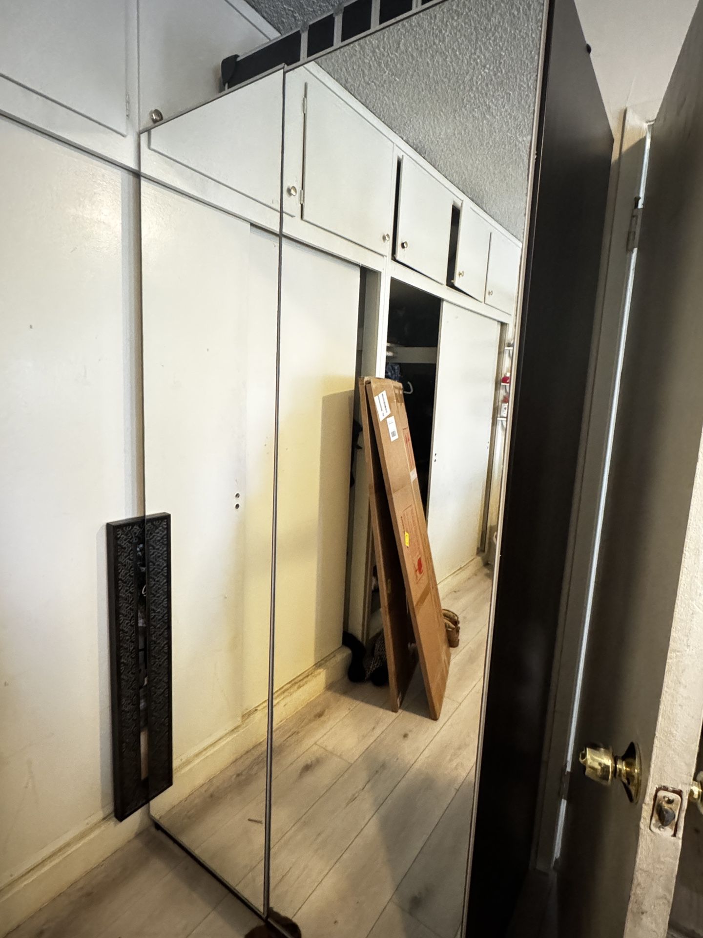 Large Silver Mirror Wardrobe