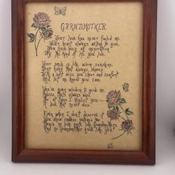 Vintage Grandmother Quote Picture With Frame