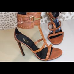 Gucci Heels Caged Sandal Burnt Orange