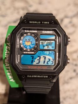 Custom Casio AE1200 Black Pokemon Squirtle
