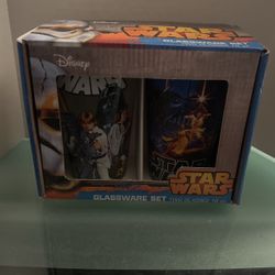 Disney Star Wars Glassware Set Two Glasses 16 Oz 