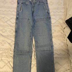 Hollister Medium Wash Loose Carpenter Jeans