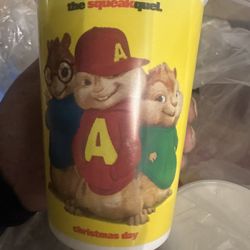 Set Of Cups& Lids Alvin & The Chipmunks 16 Oz 
